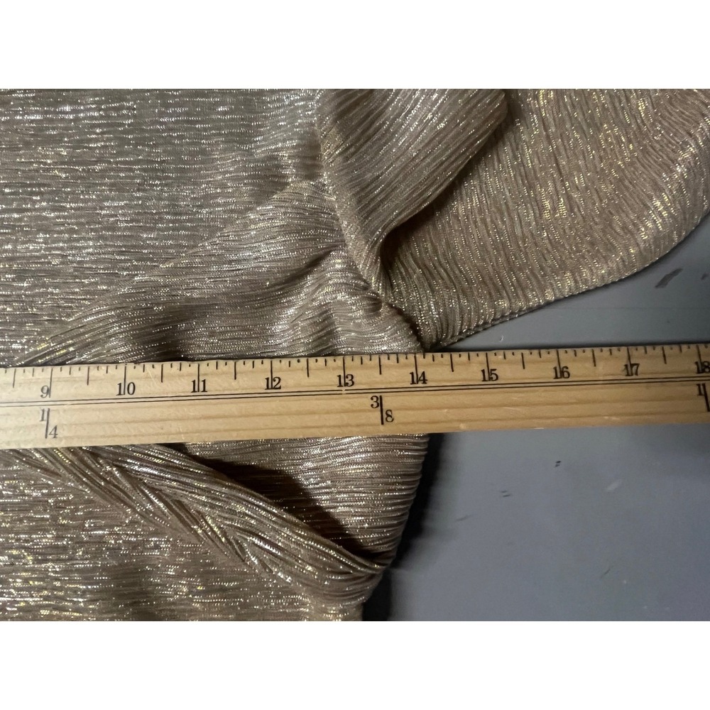 Anthropologie Metallic Twisted Bust Long Sleeve Sheer Top Metallic Gold Sr XXS - Picture 10 of 12